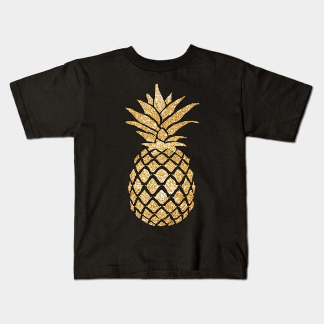 Glittery Pineapple Kids T-Shirt by lolosenese